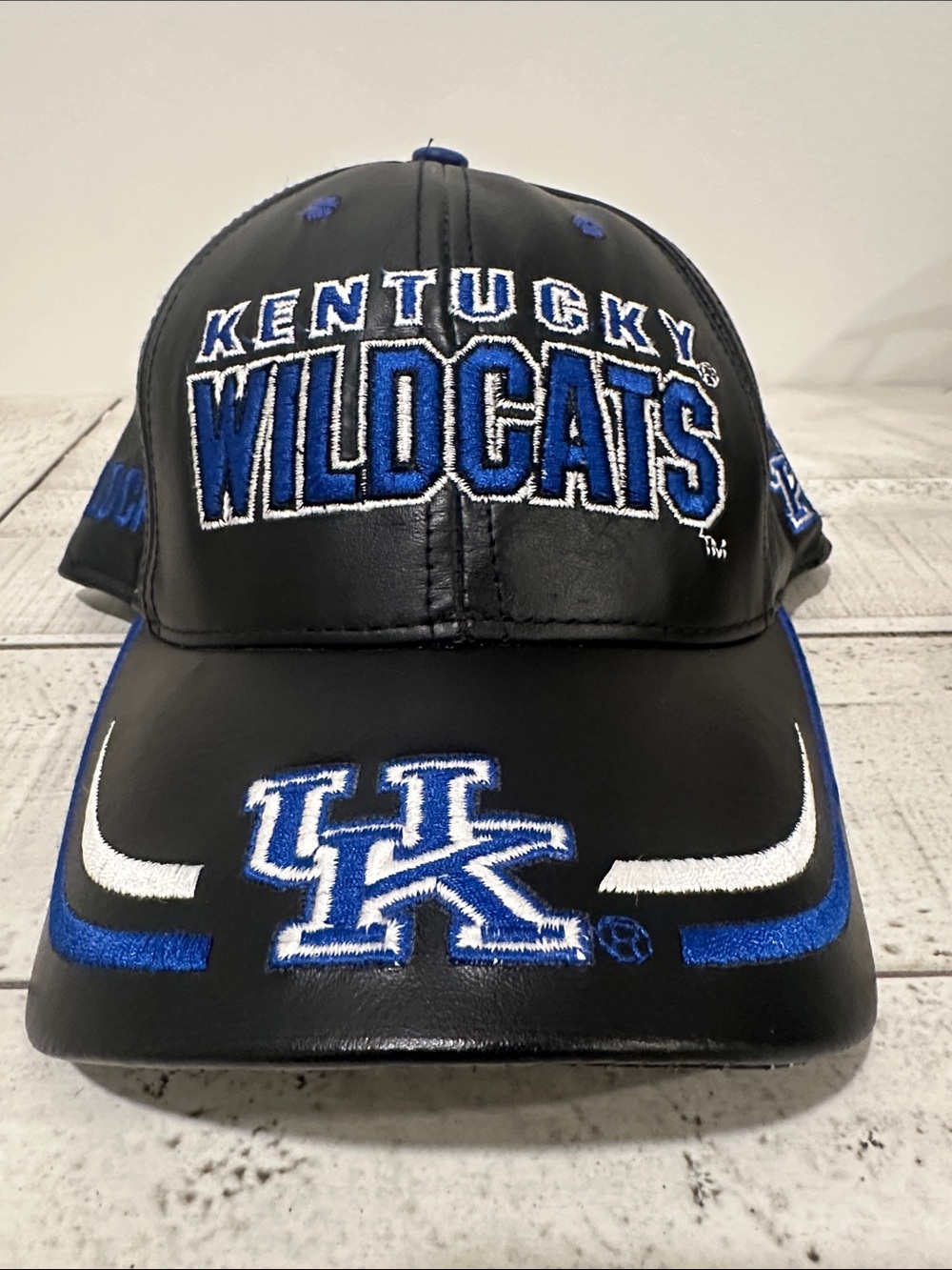 Vintage 90s Kentucky Wildcats Genuine Leather Hat MODERN brand Made in USA